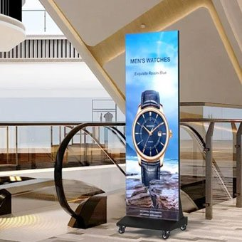 Movable indoor LED poster display