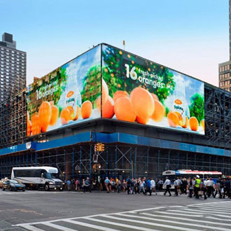 Outdoor fixed LED display for permanent advertising and public media