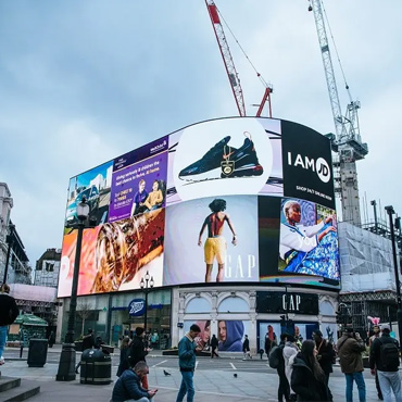 Outdoor flexible LED display with a creative curved form