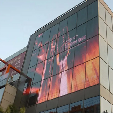 Outdoor transparent LED display application