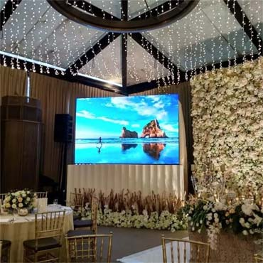 Indoor rental LED screen used at a celebration venue