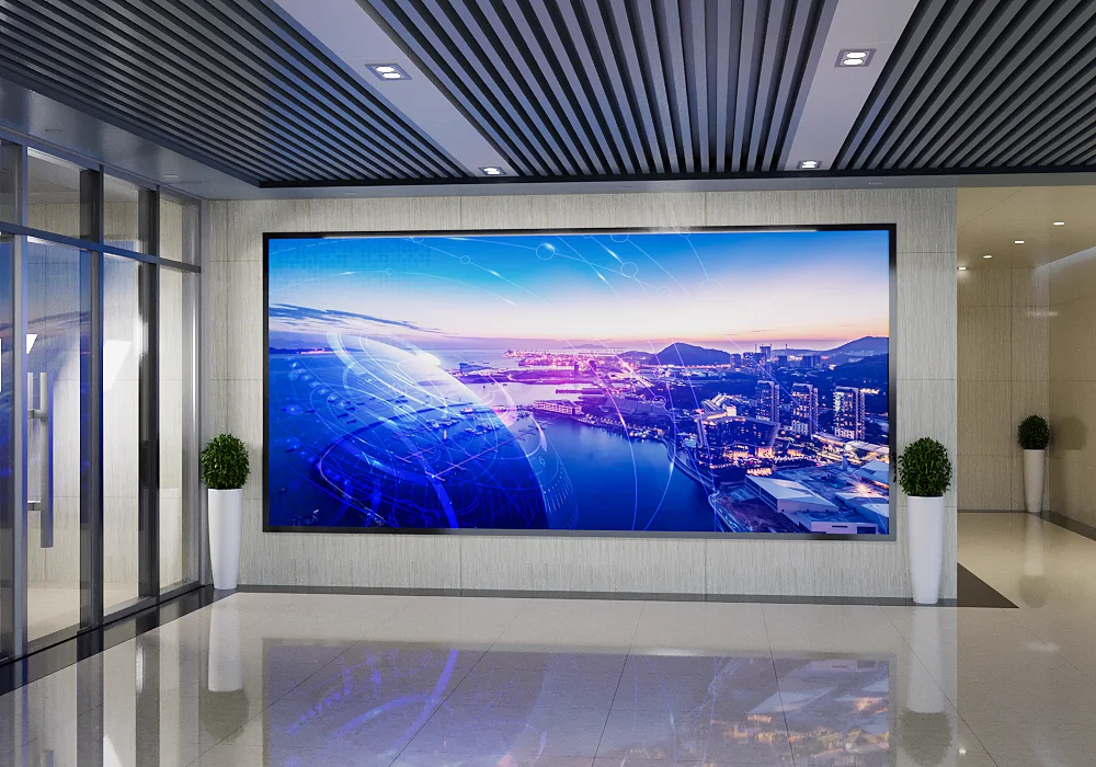 Fine-pitch indoor LED wall for close-viewing presentation content