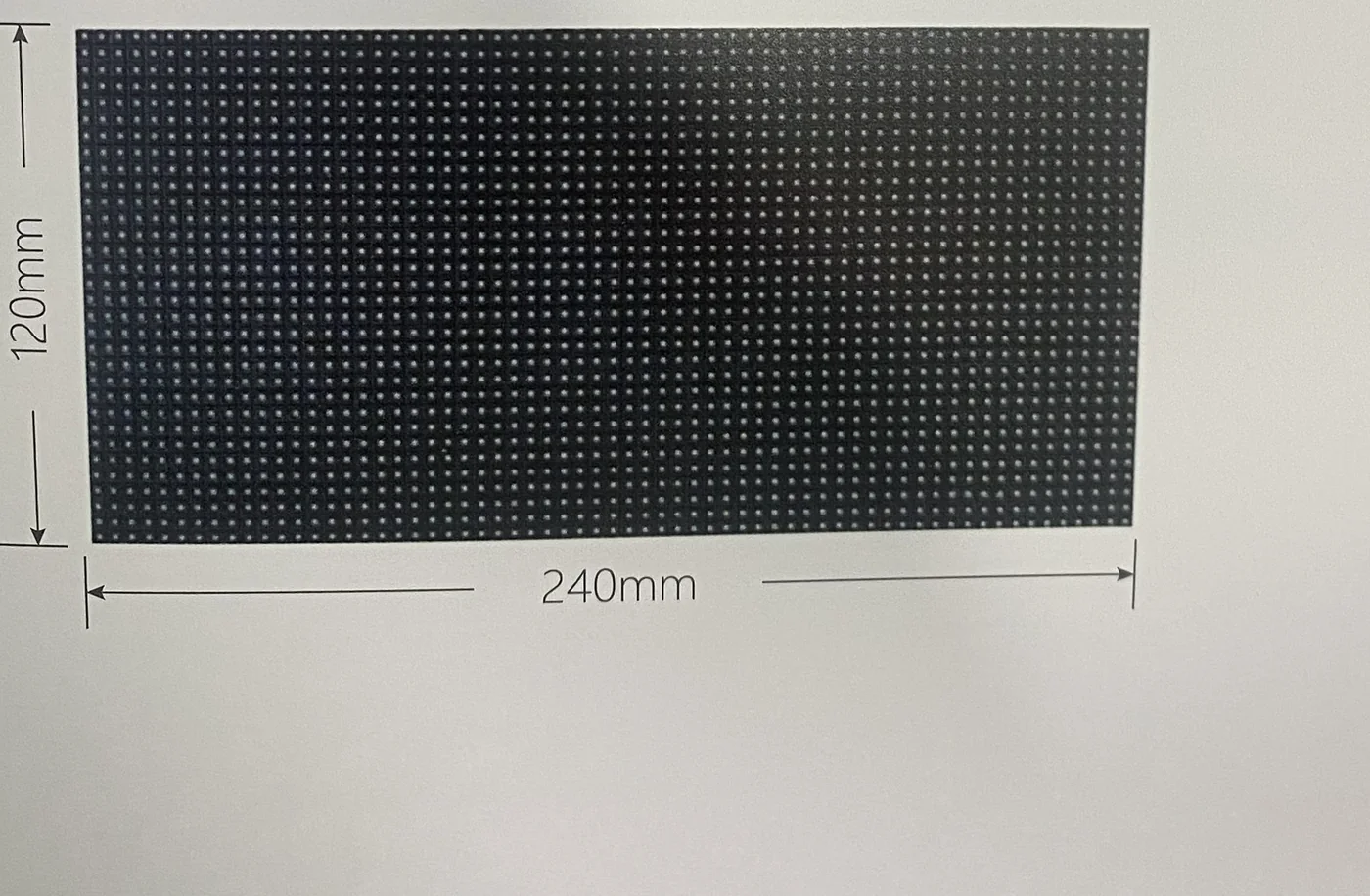 MVP LED 240 by 120 millimeter flexible LED module front view