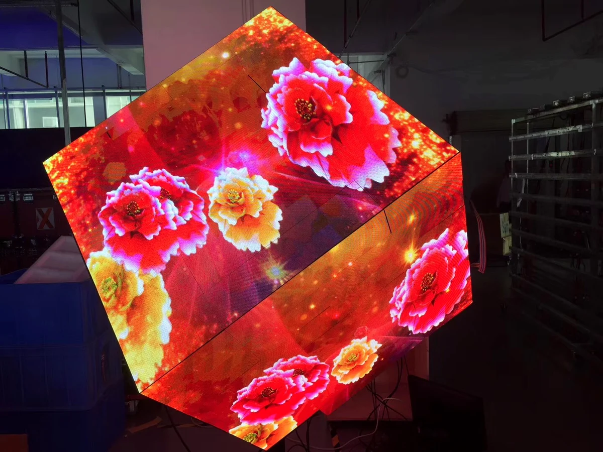 Custom multi-sided LED cube display