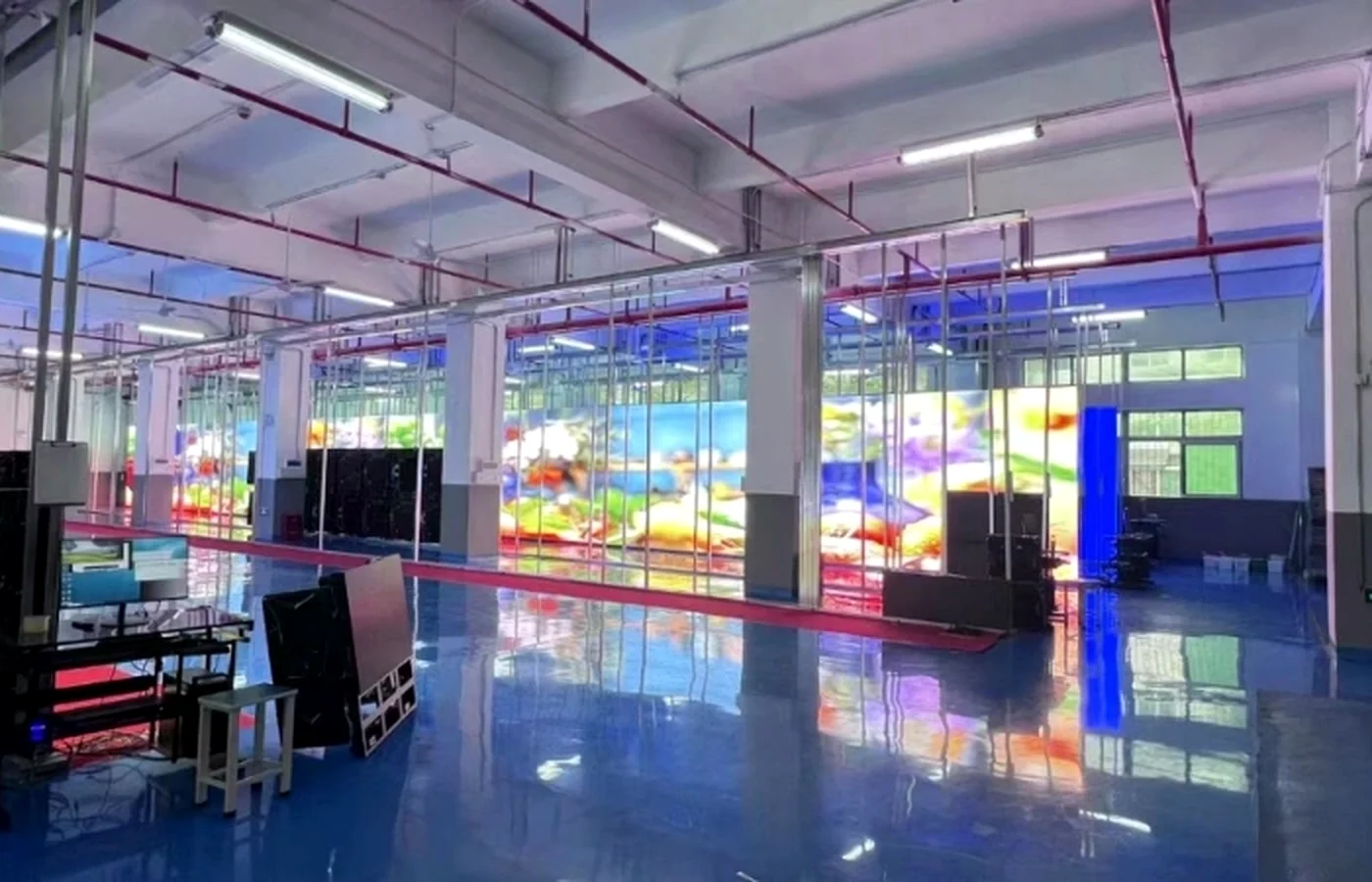 LED display aging workshop used for illuminated system checks