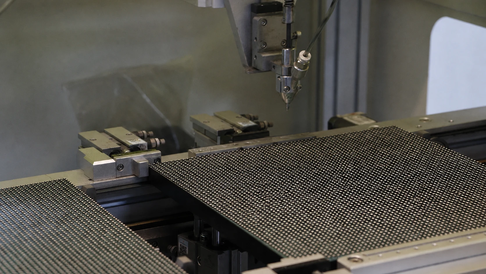 Close-up LED module production detail