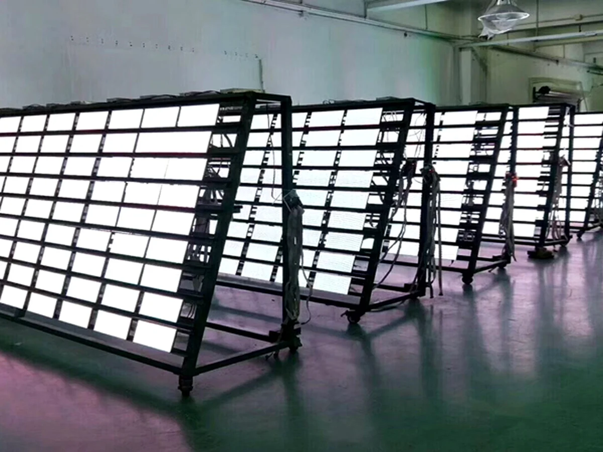 LED modules illuminated for visual review