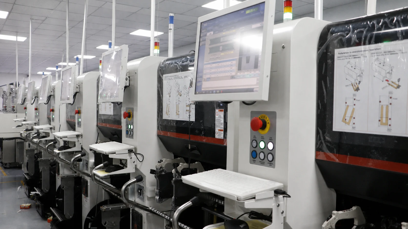 LED module production equipment close-up