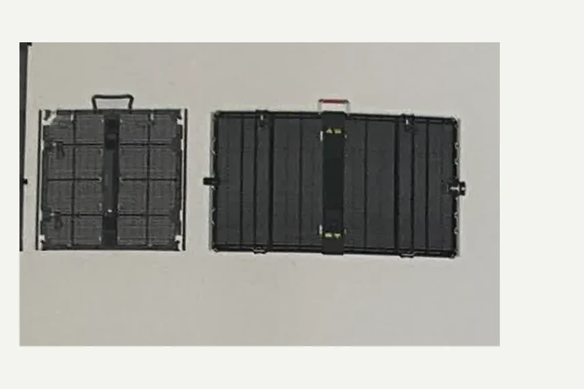 Rental transparent LED display cabinets prepared for modular assembly
