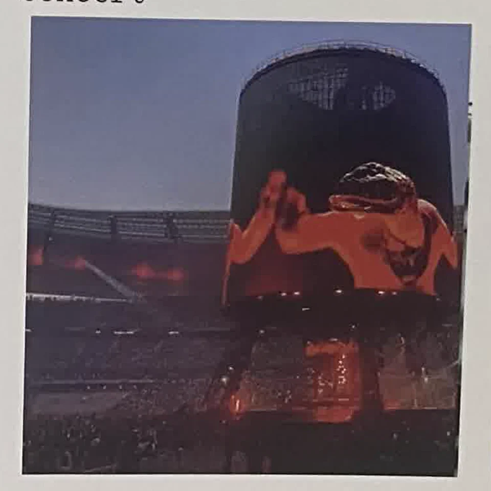 Transparent LED display integrated into a concert stage