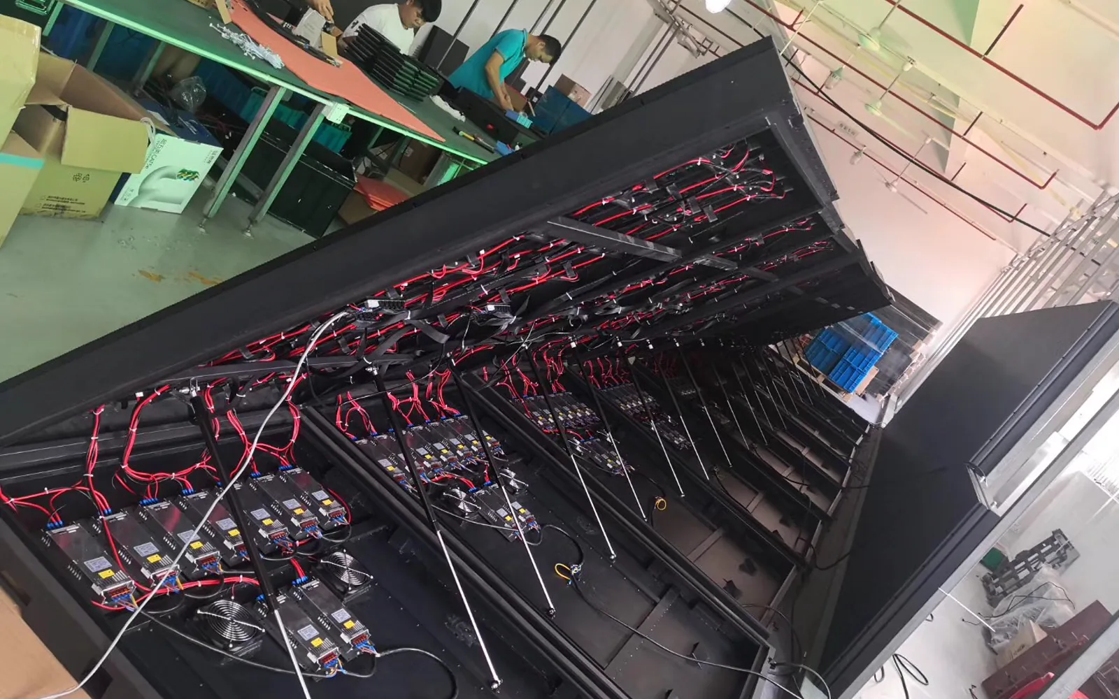 Rear cabinet wiring and LED display service access