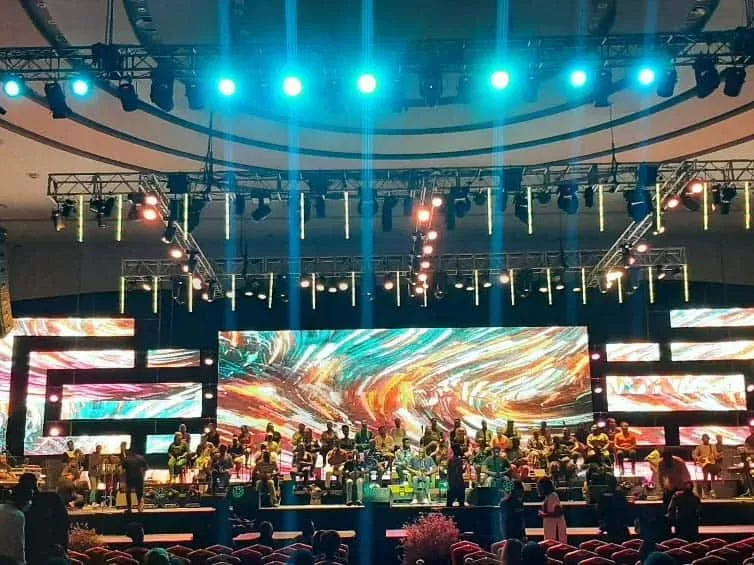 Rental LED screen used for a live stage performance