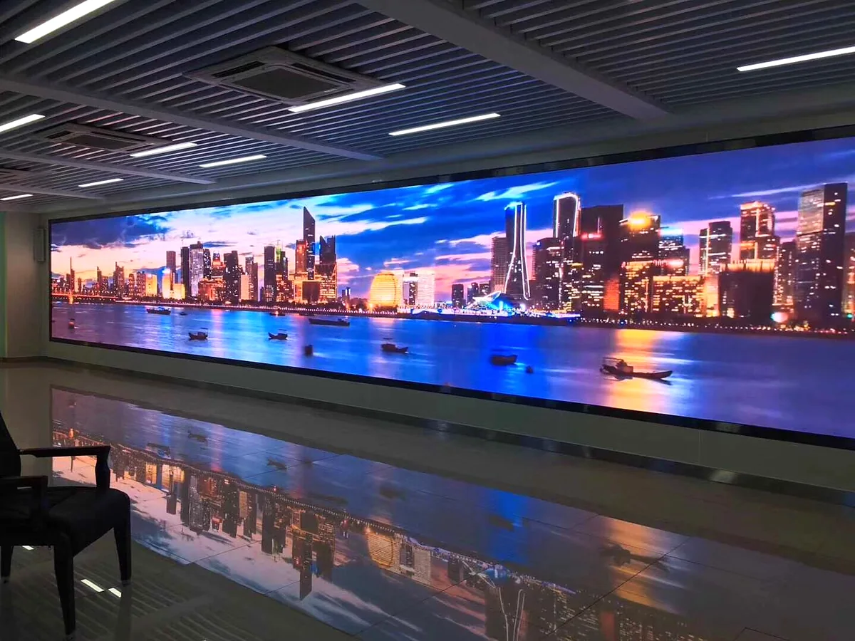 Large-format indoor LED wall in an enterprise meeting space