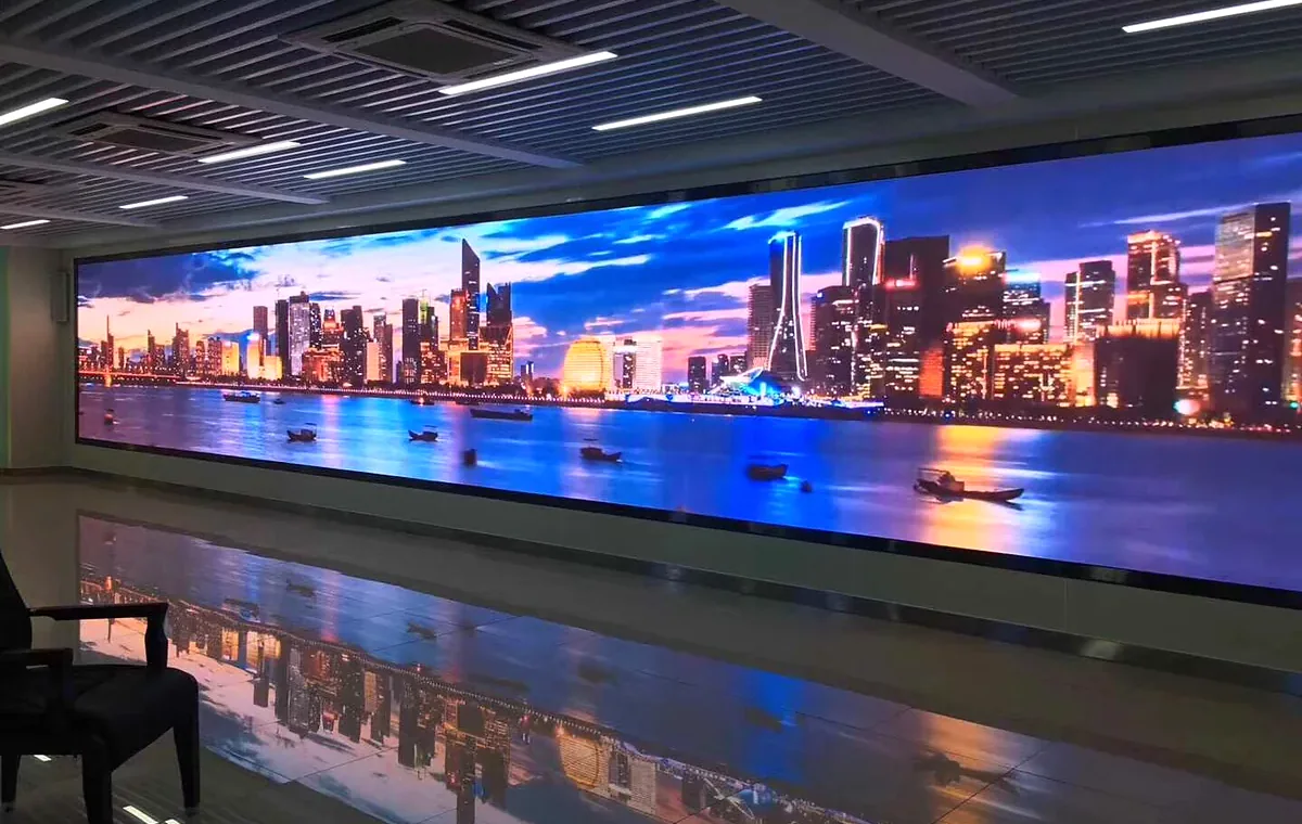 Indoor LED video wall in an enterprise meeting room