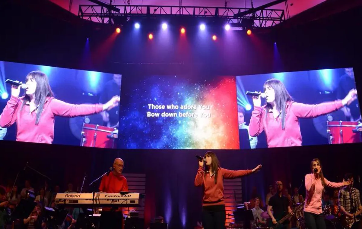 Rental LED display used across a live performance stage