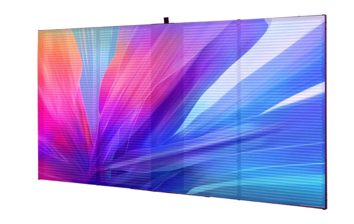 Transparent LED display product showing its see-through structure